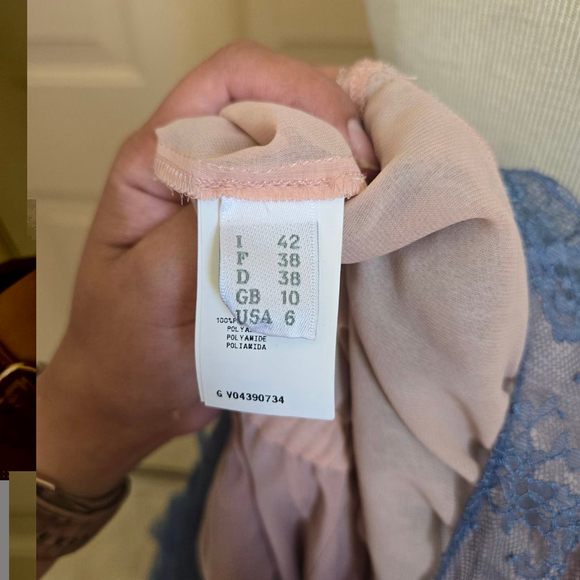 NWT Philosophy di Lorenzo Serafini Off-Shoulder Italian Dress Blue & Red Lace 6 - Picture 8 of 10